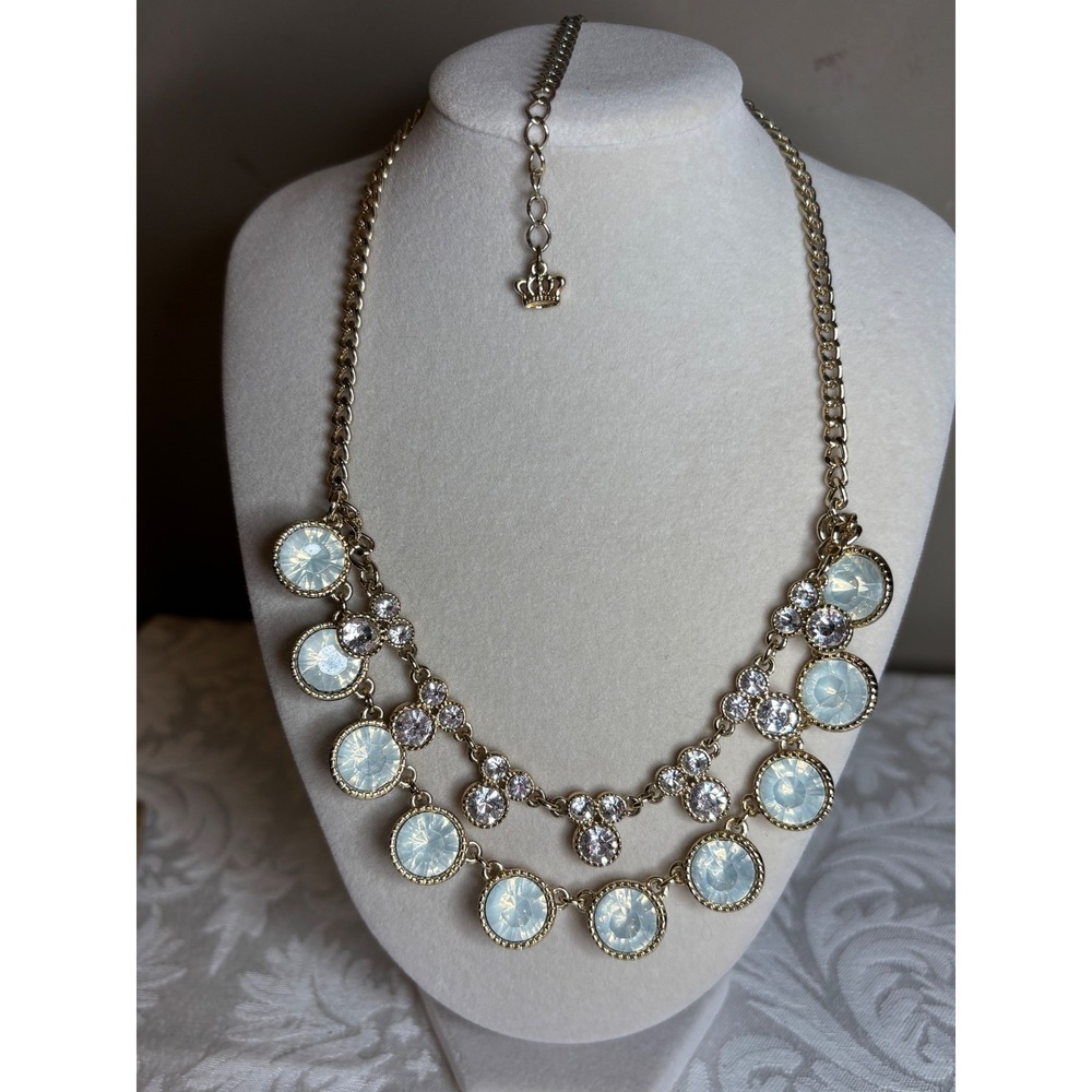 Premier Designs Angelic Reversible Statement Necklace Gold Tone Shimmer Crystal